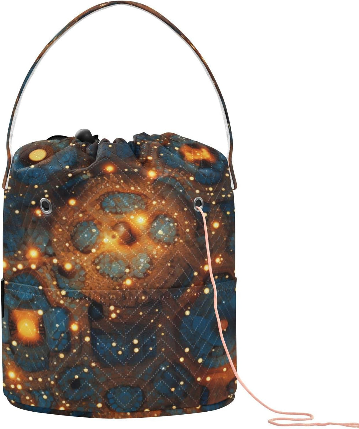 YETTASBIN Texture Yarn Storage Bag, Large Crochet Knitting Bag