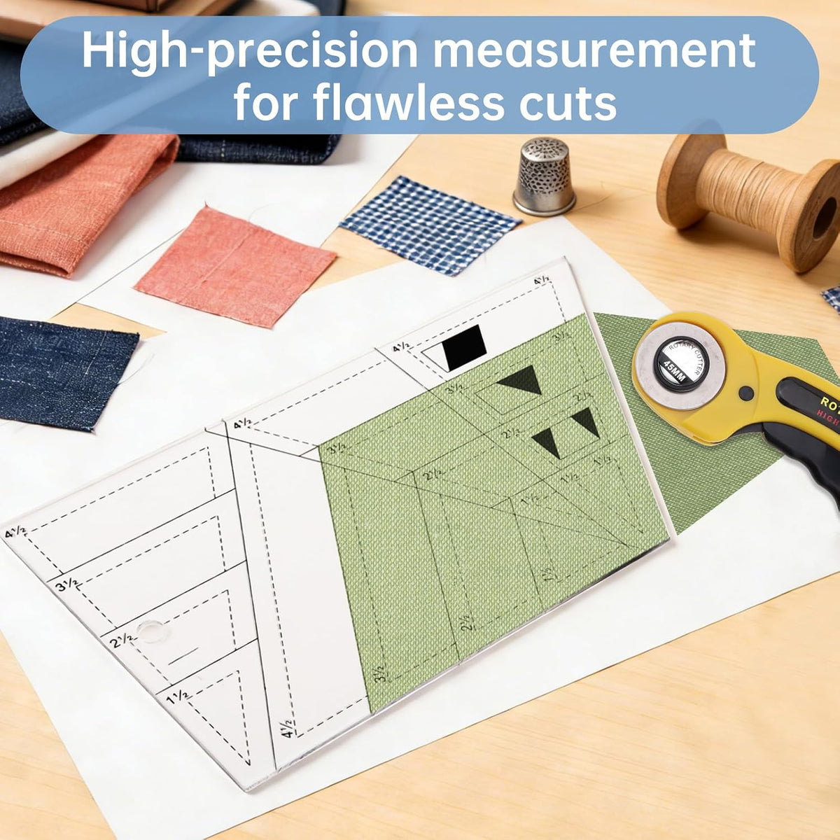 Acrylic Trapezoid Sewing Ruler for Quilting, Patchwork, and Garment