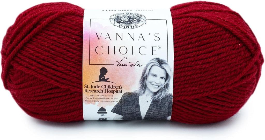 (1 Skein) Lion Brand Yarn Vanna's Choice Yarn, Cranberry