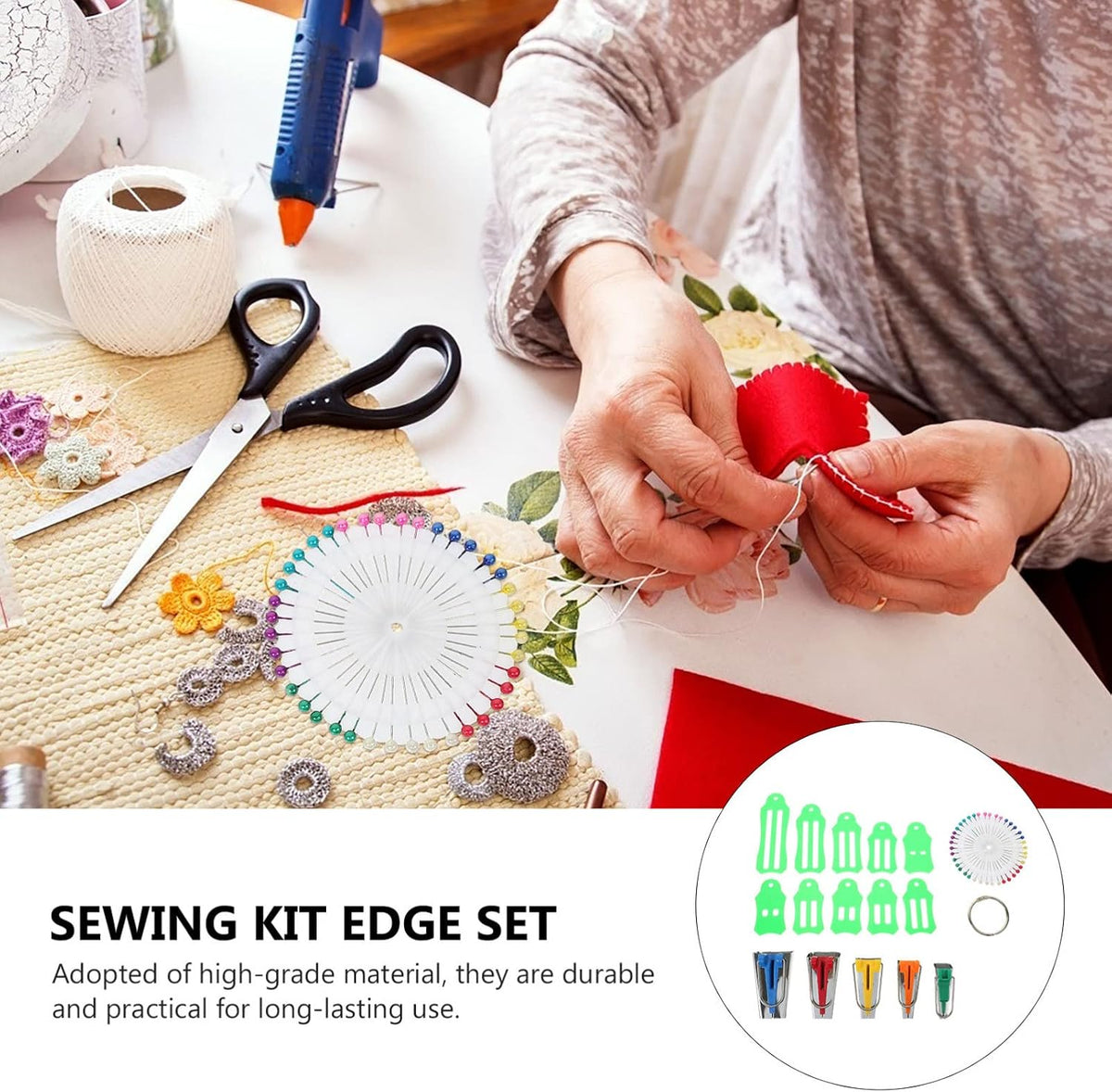 Bias Tape Maker Kit for Craft Hobbyists, Sewing Room Tool Set