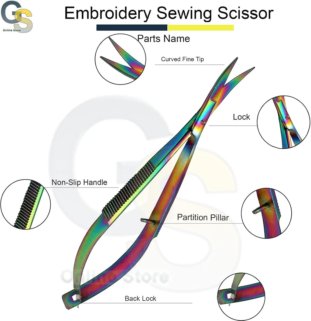 G.S Online Store - Titanium Spring Action Scissor 4.5" - German Grade