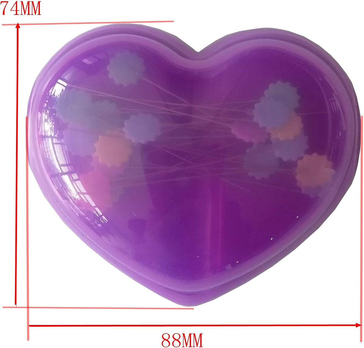 YICBOR Magnetic Pin Cushion with 20pcs Sewing Pins, Heart Magnetic