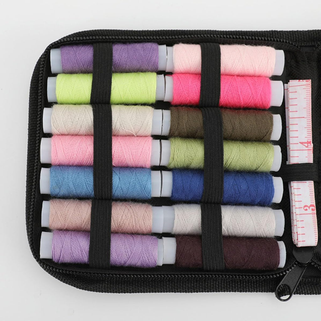 Portable Sewing Repair Kit for Home Sewers and Beginners, Black Fabric