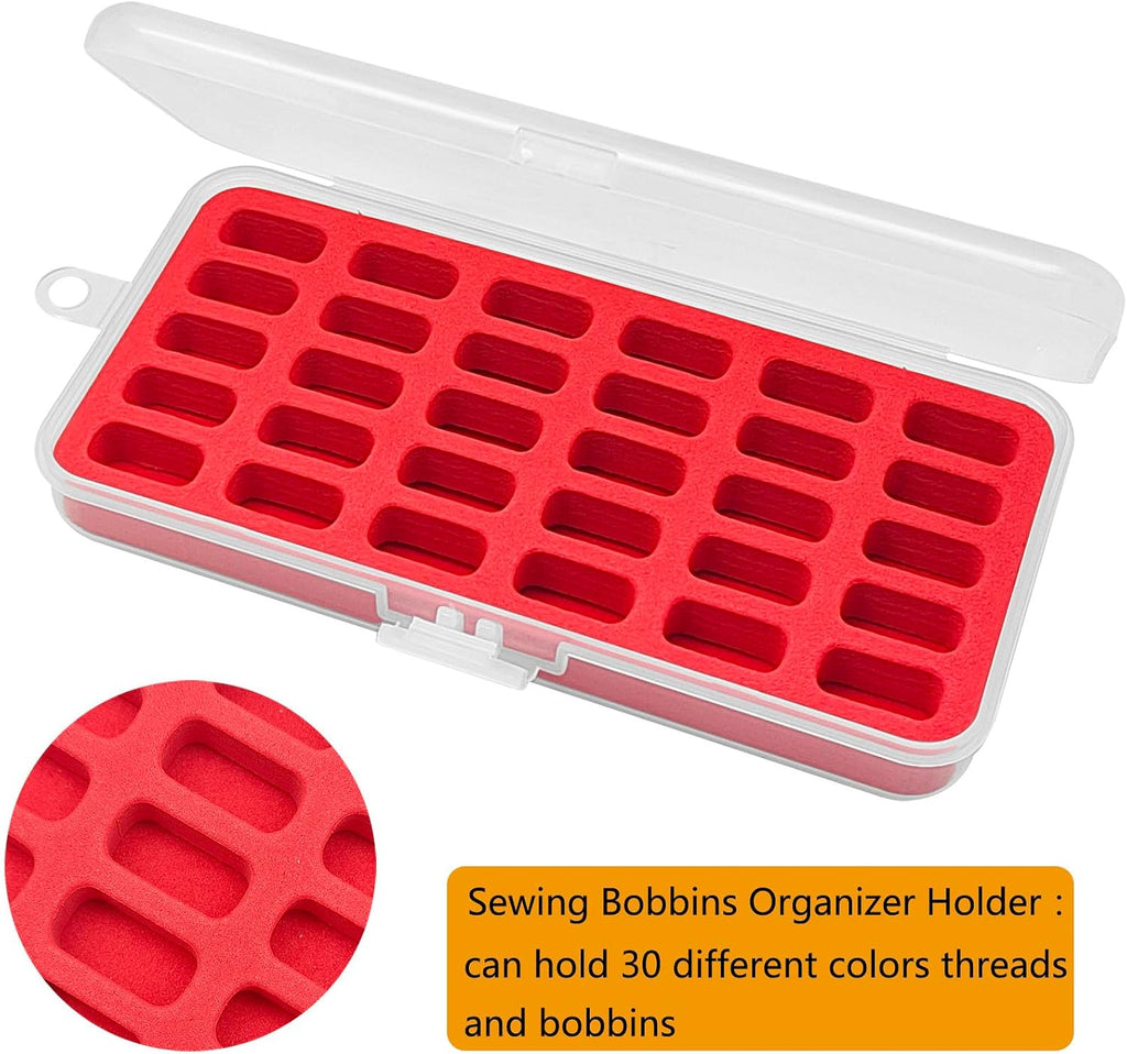 Pack of 2 Plastic Bobbin Storage Case Bobbin Boxes Thread Organizer