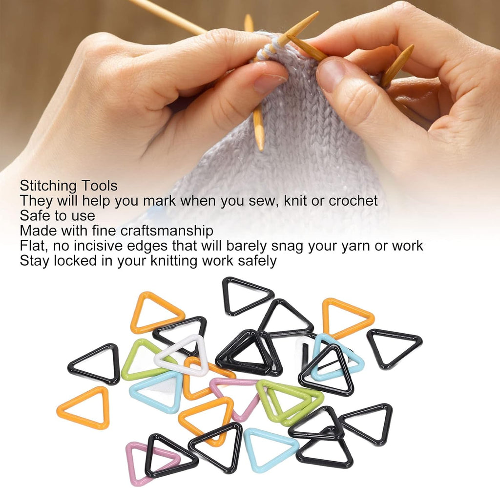Geometric Stitch Markers, Metal Crochet Knitting Locking Clips Bright