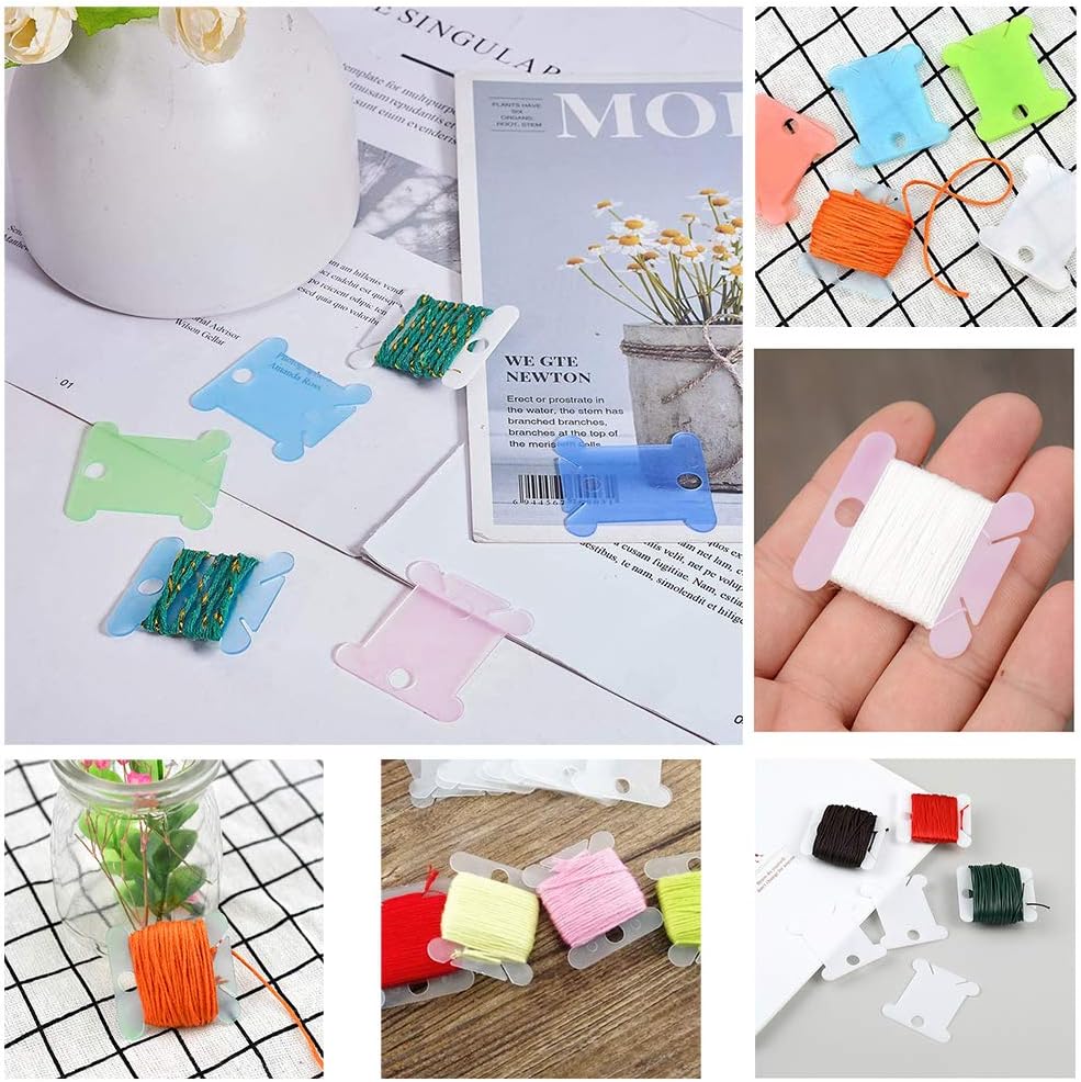 LOKUNN Embroidery Floss Bobbins 100 PCS Embroidery Floss Organizer