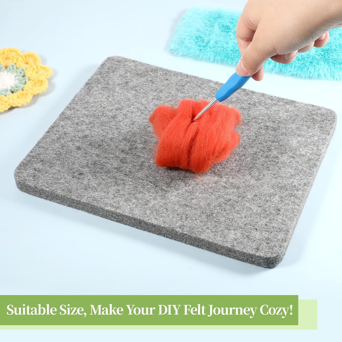 Needle Felting Pad, Grey Sponge Pad, 8×10 in Needle Felting Mat for