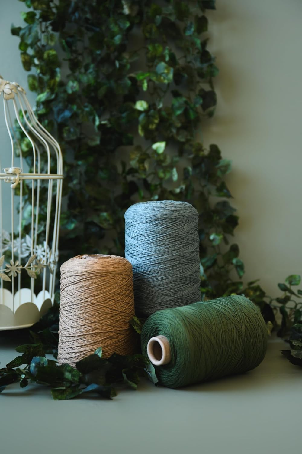Silk City Fibers, Cotton Bamboo Linen Yarn, Sage, 1 Cone