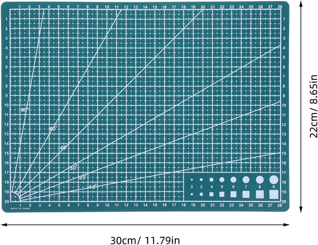A4 Double Sided Green Self Healing Cutting Mat for Sewing Crafts