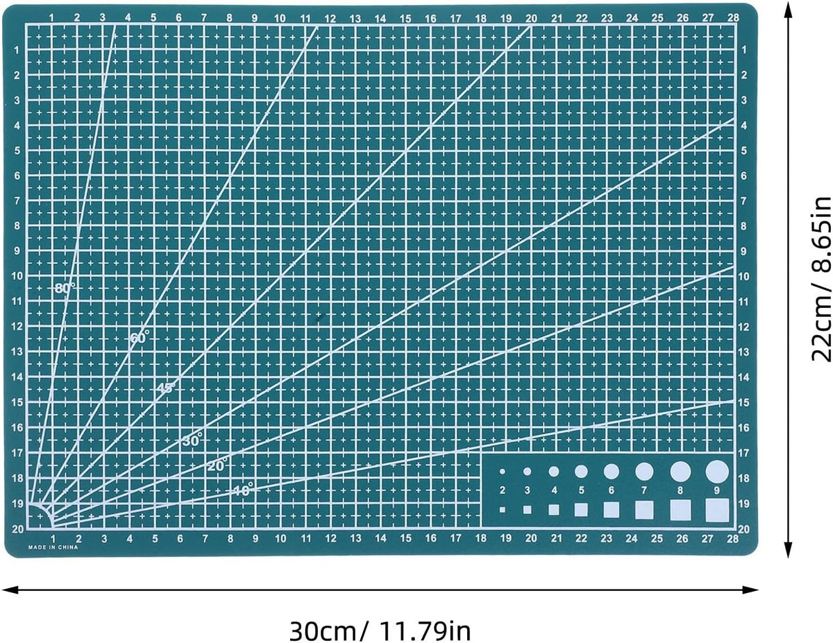 A4 Double Sided Green Self Healing Cutting Mat for Sewing Crafts