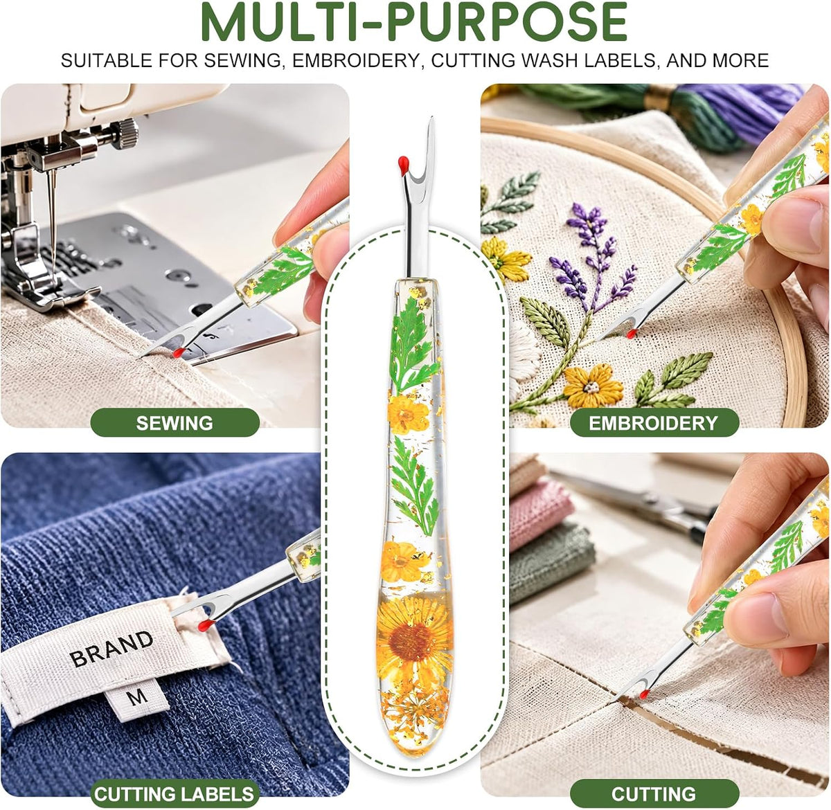 Seam Ripper, Resin Handles Seam Rippers for Sewing, Large Stitch