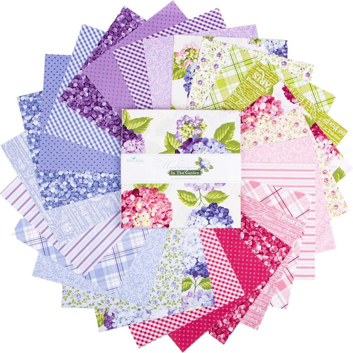 Jennifer Bosworth Hydrangeas in The Garden 42 10-inch Squares Layer