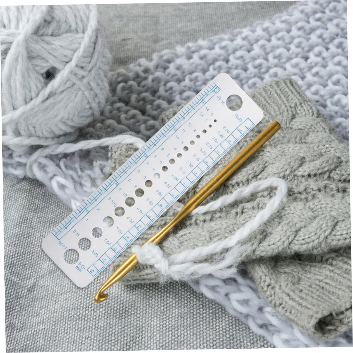 4pcs Plastic Knitting Needle Gauge Rulers Accurate Measuring Tools for