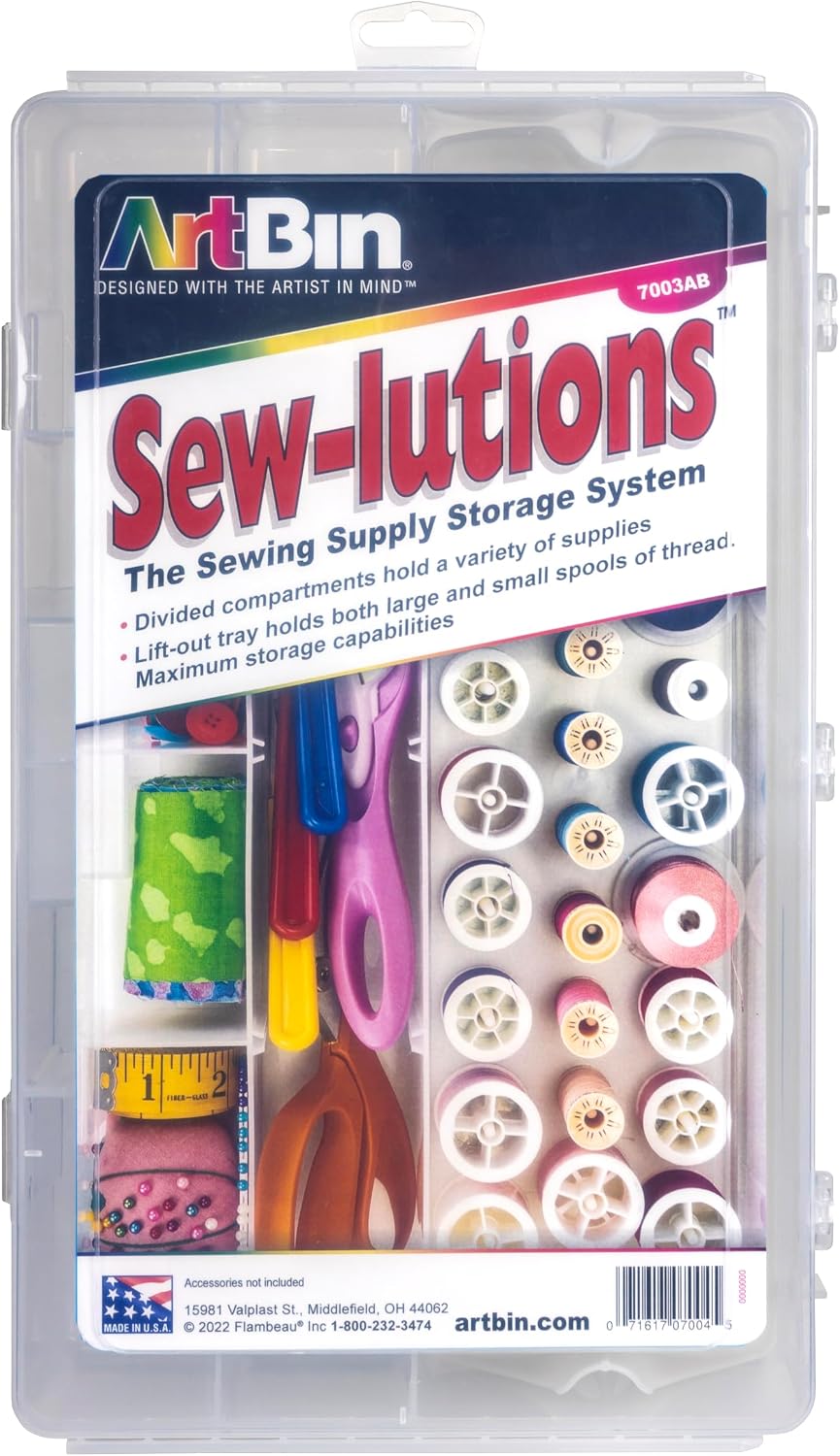 ArtBin Sew-Lutions Sewing Supply System with Thread Spool Tray, Clear