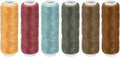 uxcell 13 Yards 6pcs Leather Sewing Thread Set 150D/0.8mm Dark Colors