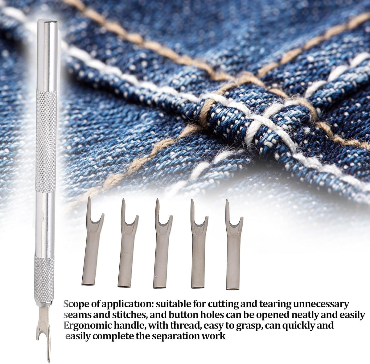 Leopacat 5 Pcs Metal Seam Cutter- Metal Sweing Ripper, Seam Ripper Set