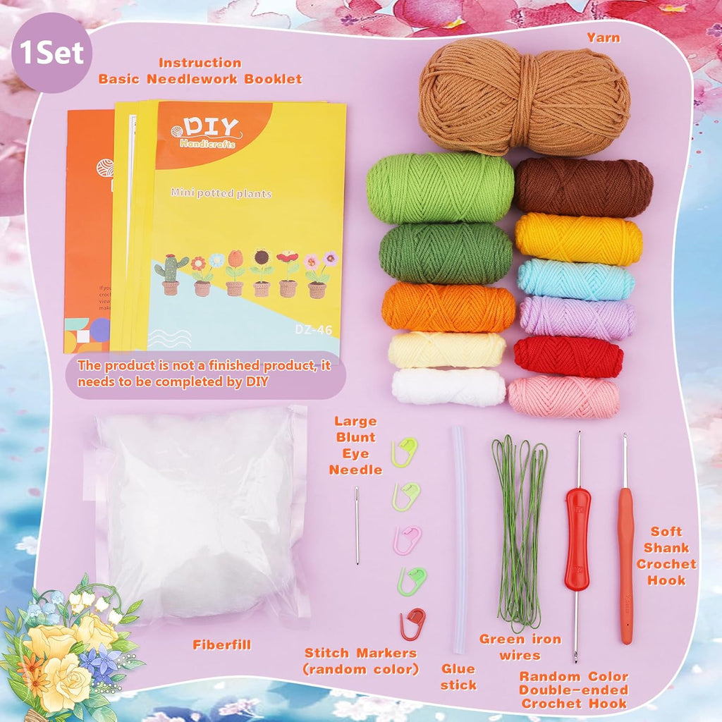 Yeaxxsqy Crochet Starter Kits for Beginners with Instructions, Flower