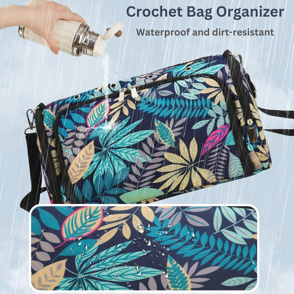 Large Yarn Storage Organizer,Waterproof Crochet Shoulder Bag