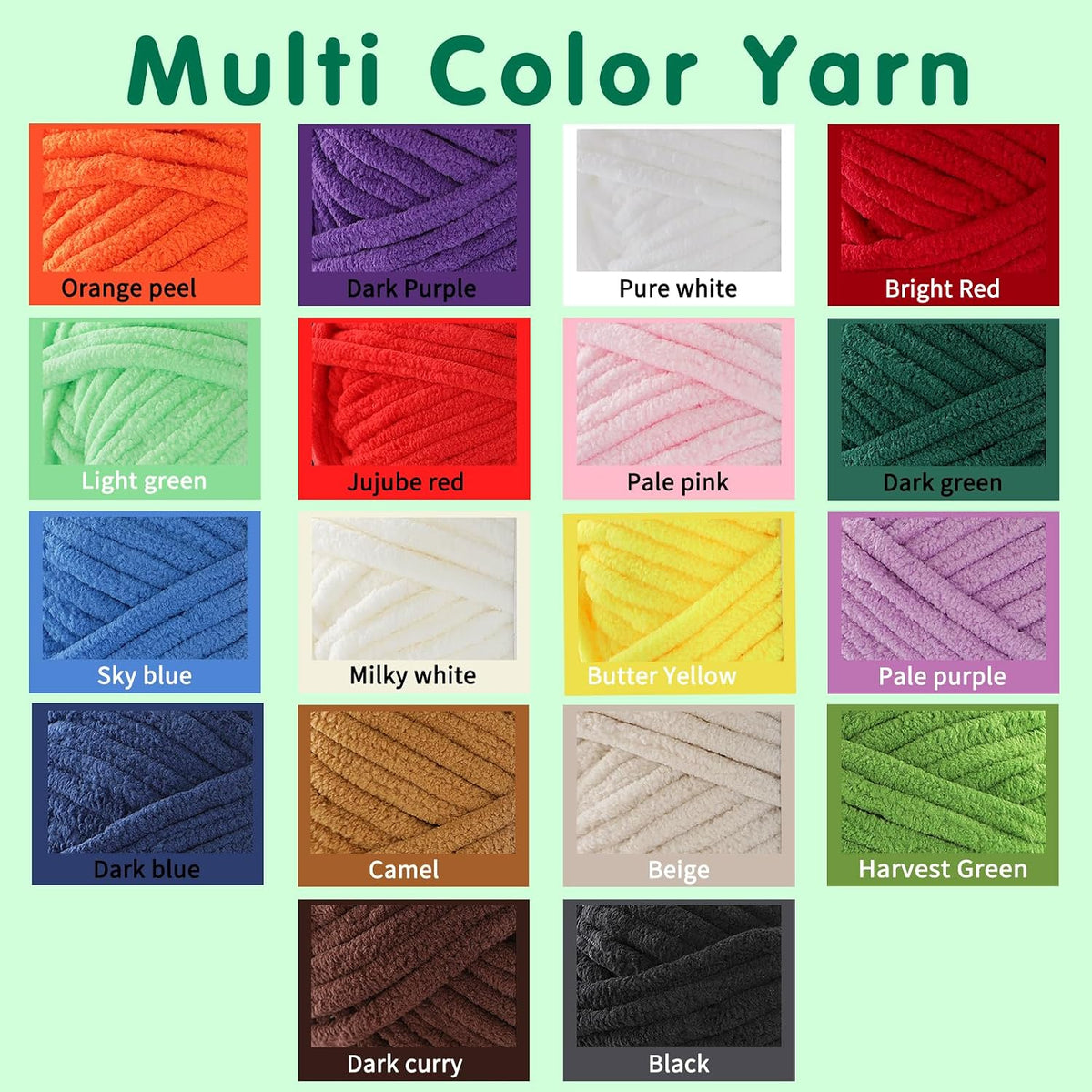 6 Super Bulky Chenille Yarn for Crocheting, Orange Chunky Yarn for