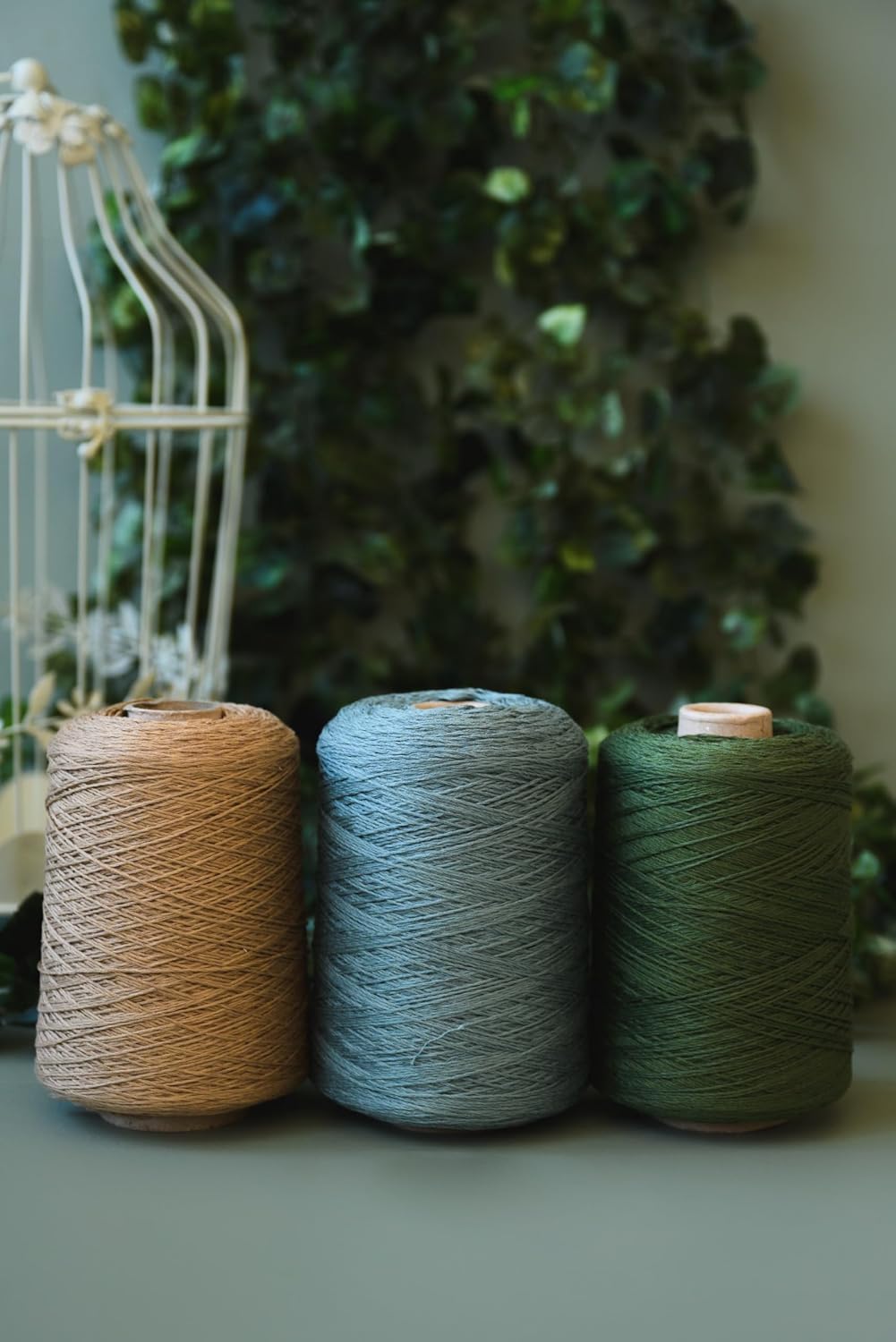 Silk City Fibers, Cotton Bamboo Linen Yarn, Sage, 1 Cone