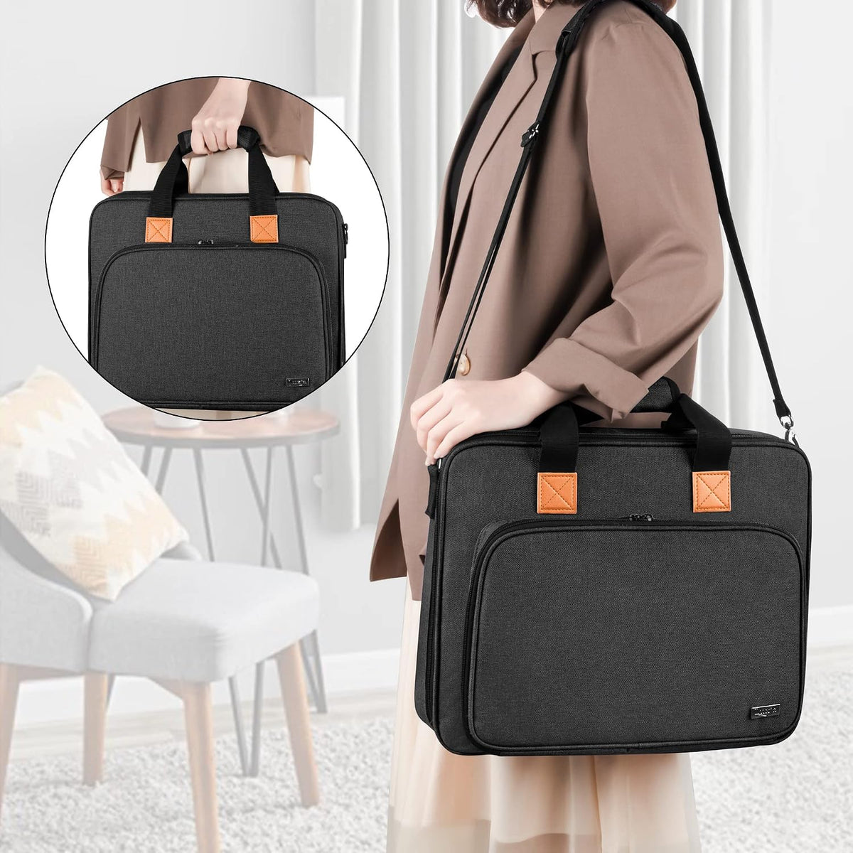 LUXJA Embroidery Project Bag, Embroidery Kits Storage Bag (Bag Only)