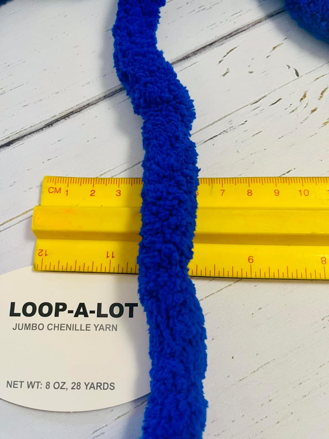 Chunky Chenille Royal Blue Yarn for Crocheting and Handknitting Big