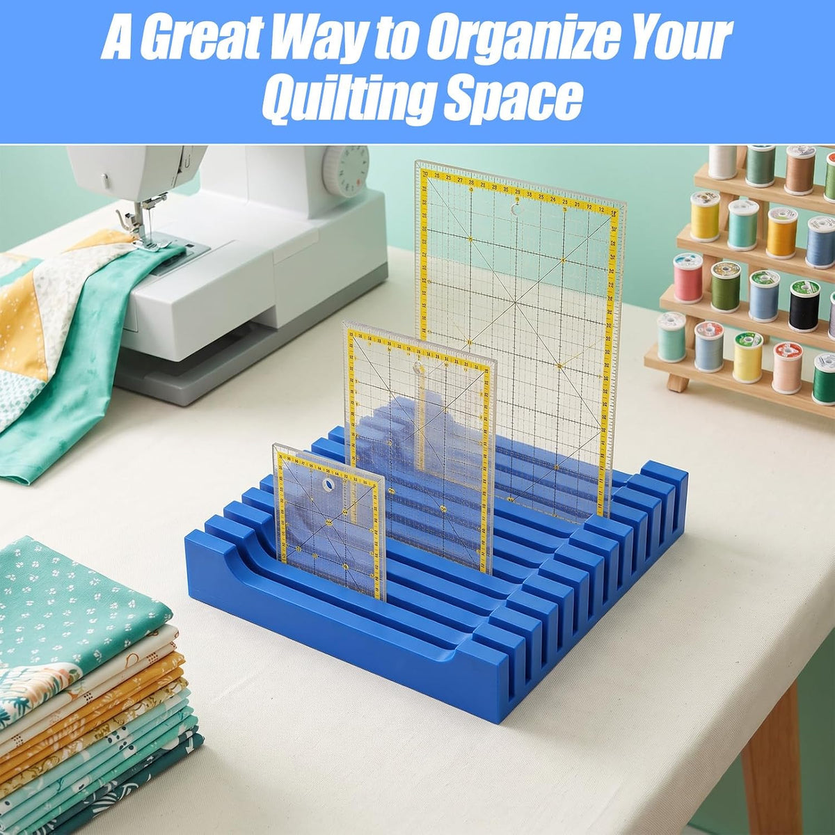12 Slots Quilting Ruler Holder- Sewing Ruler Organization and Storage
