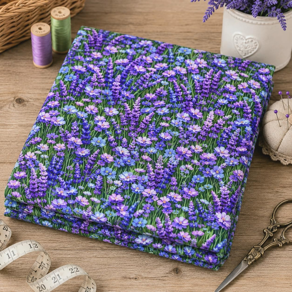 Timeless Treasures Lavender Forest Bloom Cotton Quilting Fabric by the