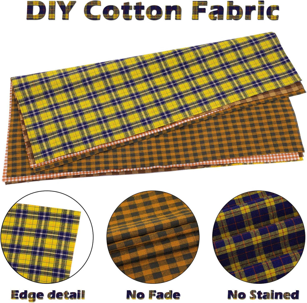 Tatuo 10 Pcs Fall Homespun Plaid Fabric 18 x 22 Inch Precut Squares