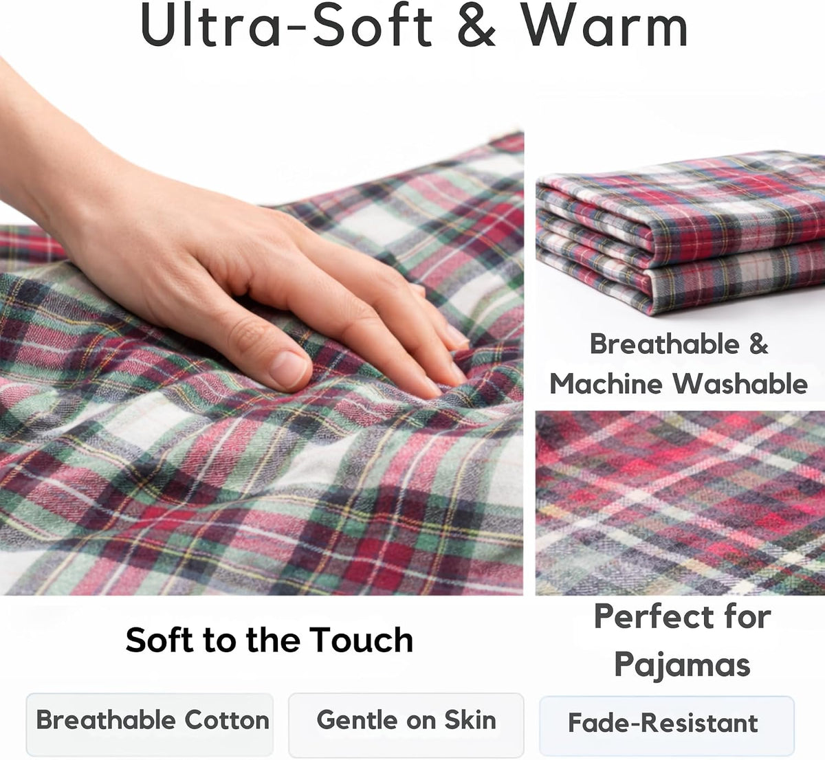 FabricLA 100% Cotton Flannel Fabric 60" Wide 180 GSM Lightweight