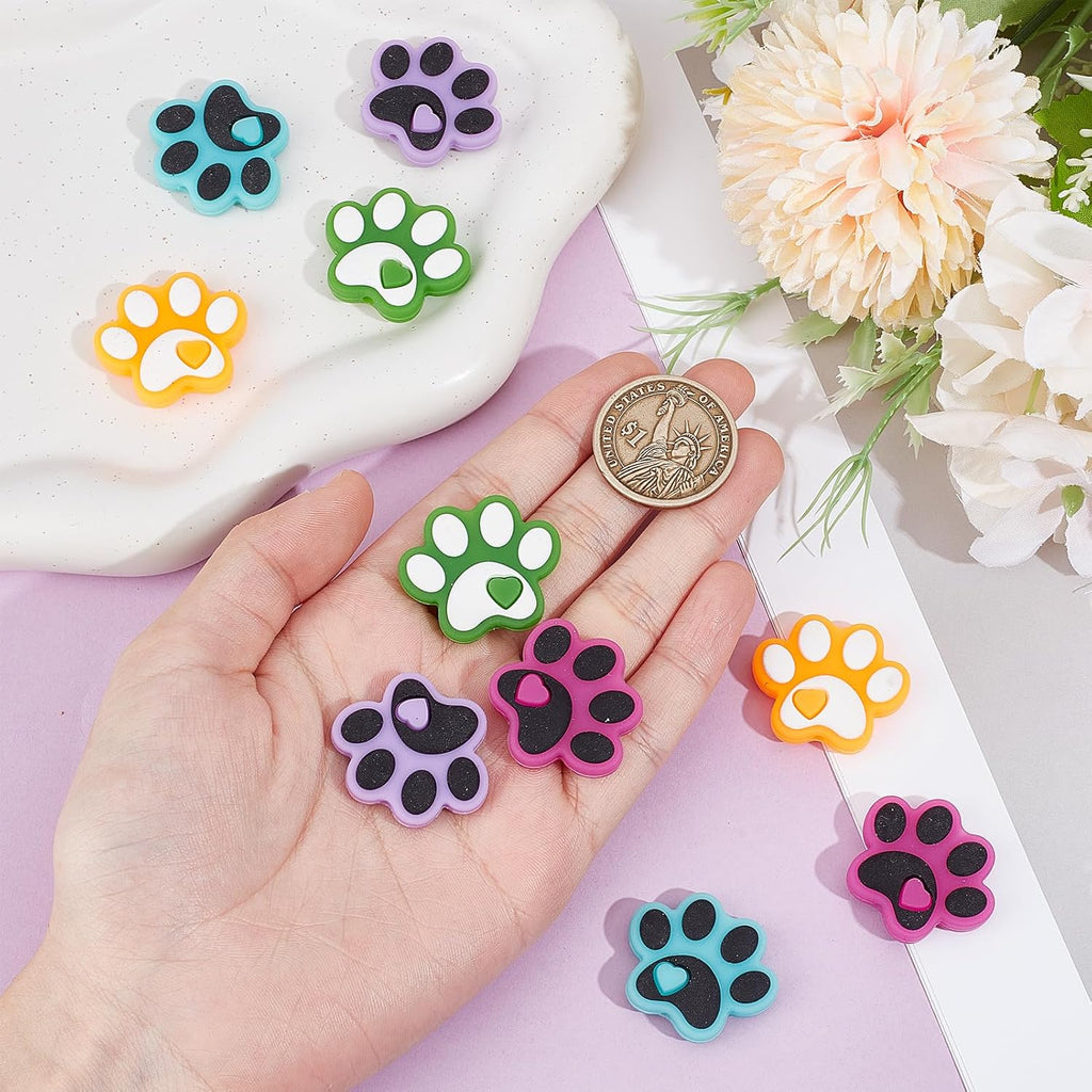 NICENEEDED 10 Pcs Knitting Needle Stoppers, Dog Paw Knitting Needle