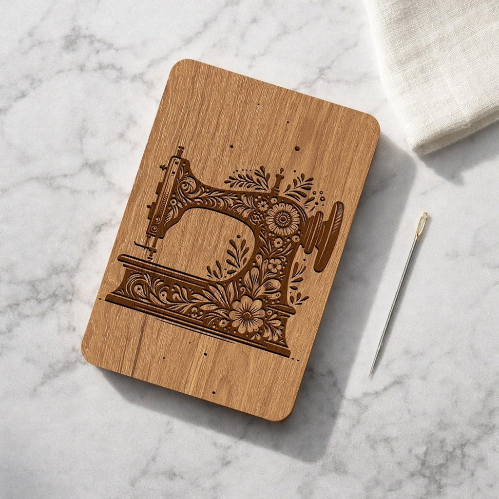 Wooden Needle Case with Built in Magnet and Lid for Sewing