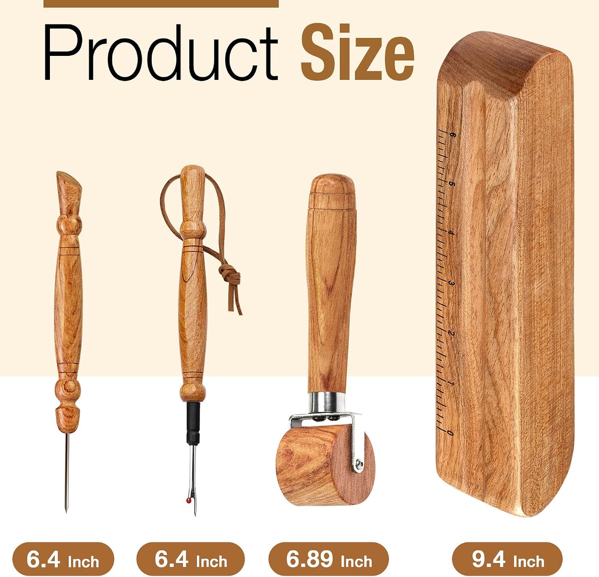 SAVINA 4Pcs Sewing Set, Tailor Clapper, Seam Roller, Stiletto & Seam