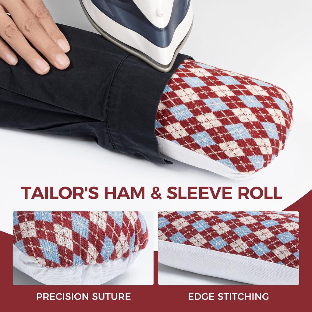 LAZYSEAL Tailor's Ham, 2 Pack, Blue and Red