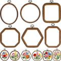 Qunclay 6 Pcs Large Embroidery Hoop Frame Decorative Imitated Wood