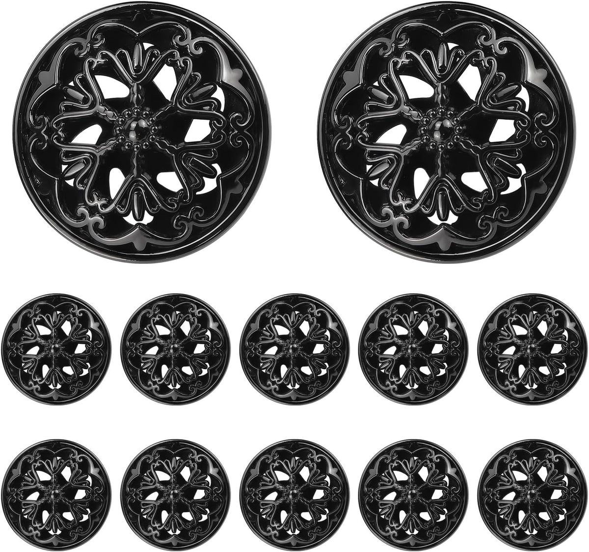 12PCS Metal Buttons - 25mm Gothic Floral Shank Buttons Steampunk