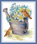 CaptainCrafts Counted Cross Stitch Kits for Adults Flowers Pattern