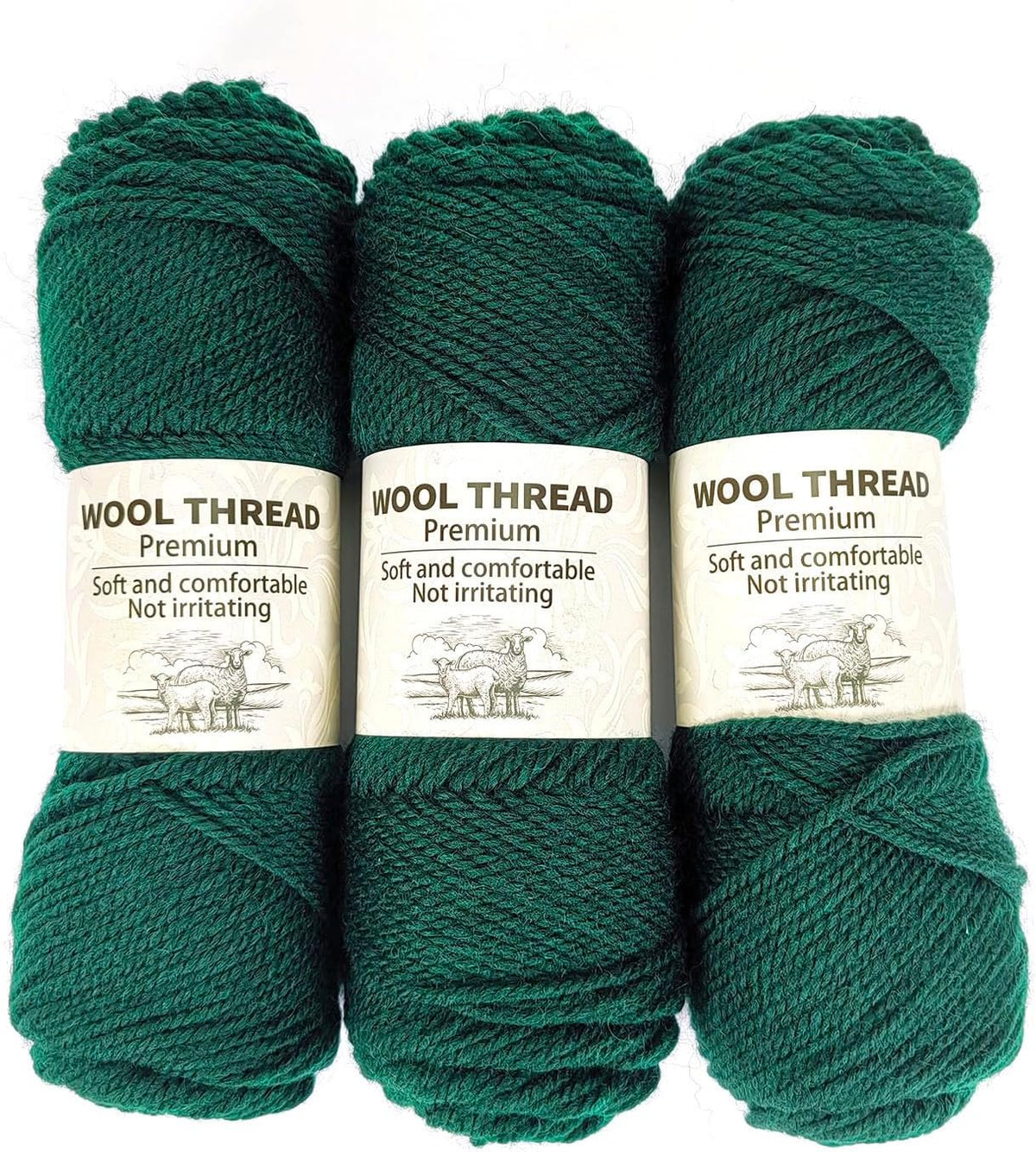 Wool Blend Yarn – 3 Skeins (300g Total), 85% Wool 15% Polyester, for