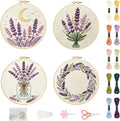FREEBLOSS 4 Sets Embroidery Kit for Beginners Needlepoint Embroidery