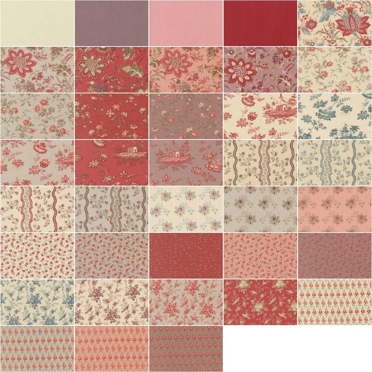 Fleur de Paris Charm Pack By French General 5-inch Precut Fabric