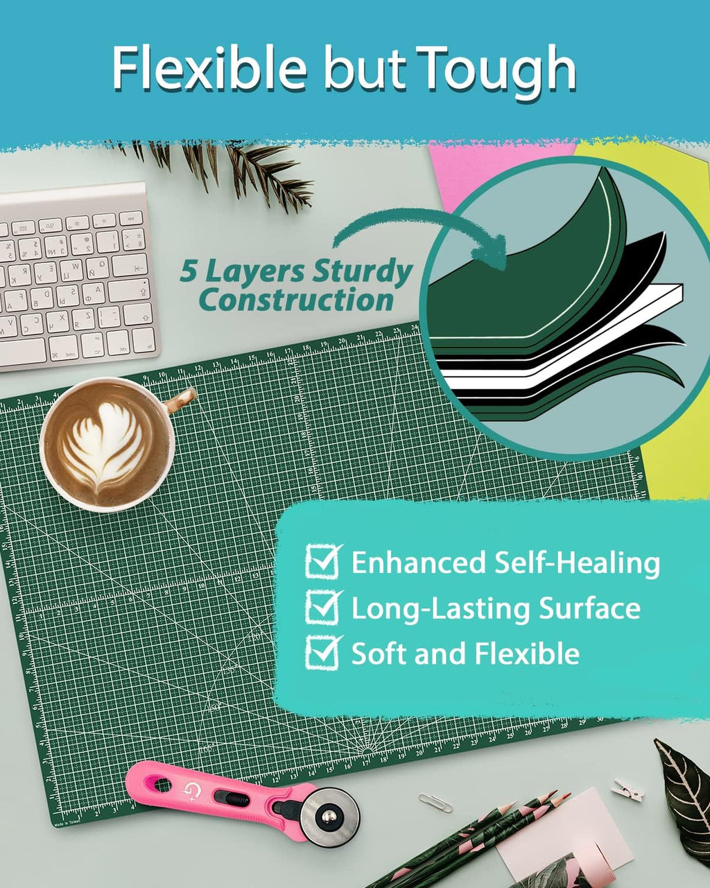G+ Self healing Crafting Mat 12" x 18", Double-Sided Cutting Board