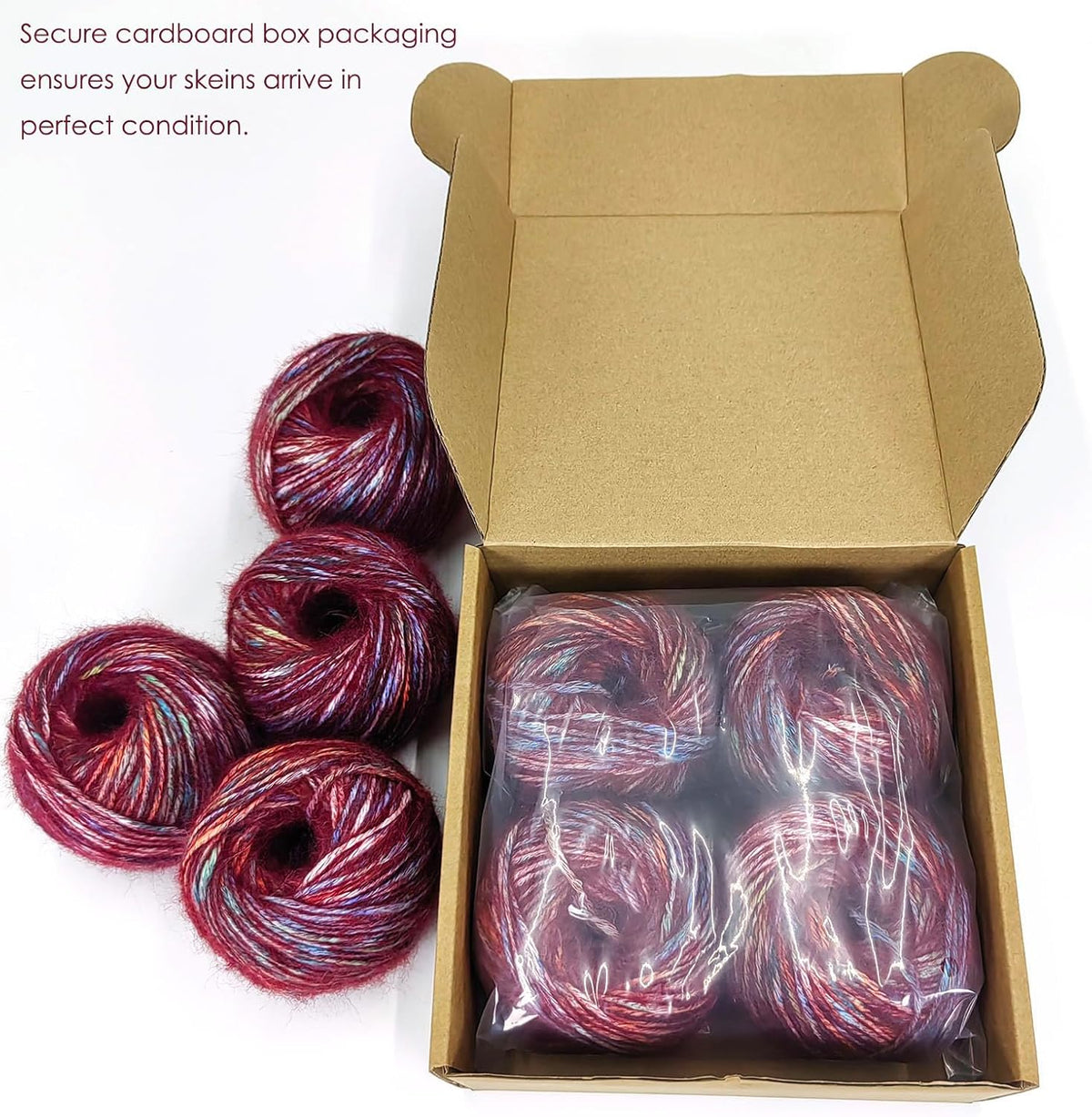 Luxury Variegated Wool Blended Yarn, 60% Polyester 20% Acrylic 10%