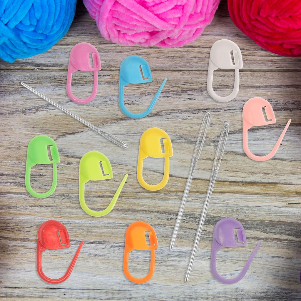 Colorful Plastic Stitch Markers for Knitting Crochet Projects and