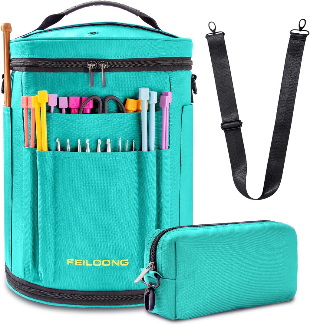 Expandable Crochet Bag, Yarn Storage Organizer & Knitting Tote Bag