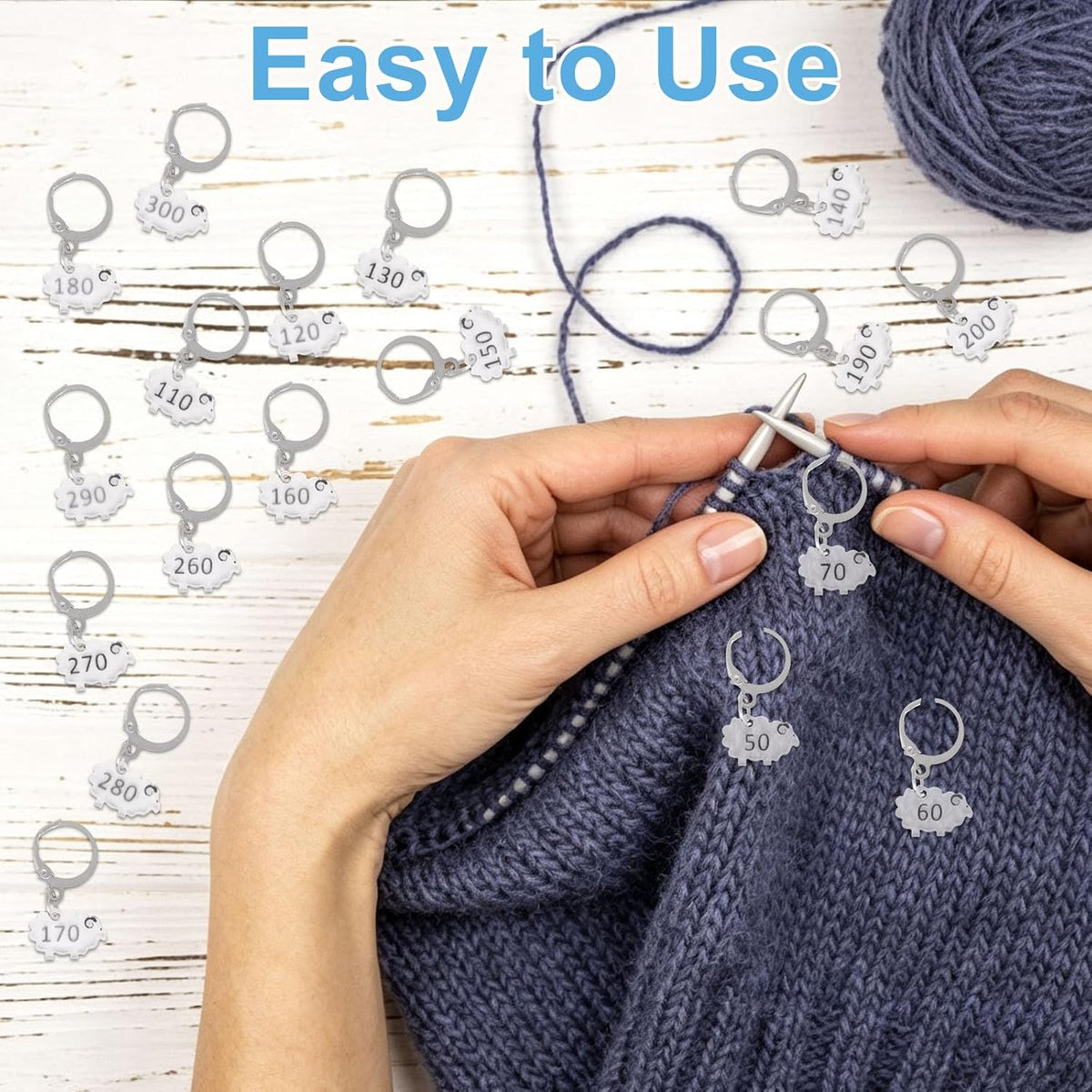 YuGtcen 30 PCS Sheep Stitch Markers for Crocheting (Number 10-300)
