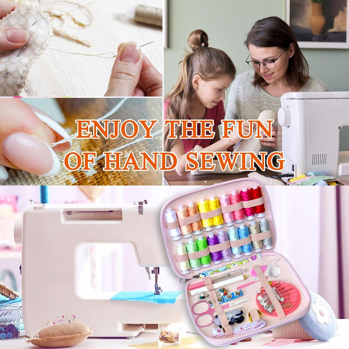Sewing Kit with Case Portable Sewing Supplies for Home Traveler