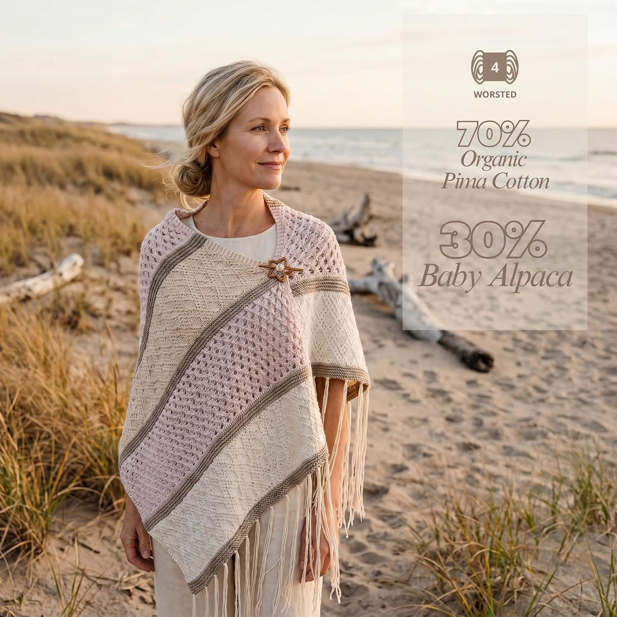 CIRCULO Alpaya Yarn, Luxury Blend 70% Organic Pima Cotton, 30% Baby