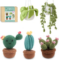 HOUSE CREATIVITY Crochet Kit for Beginners, Make 5 Hanging Potted