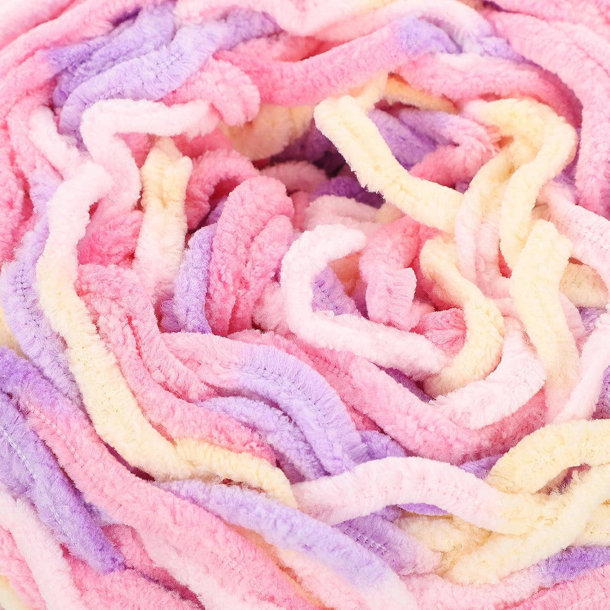 Polyester Crochet Yarn for Beginners, Single Strand Glossy Crafting