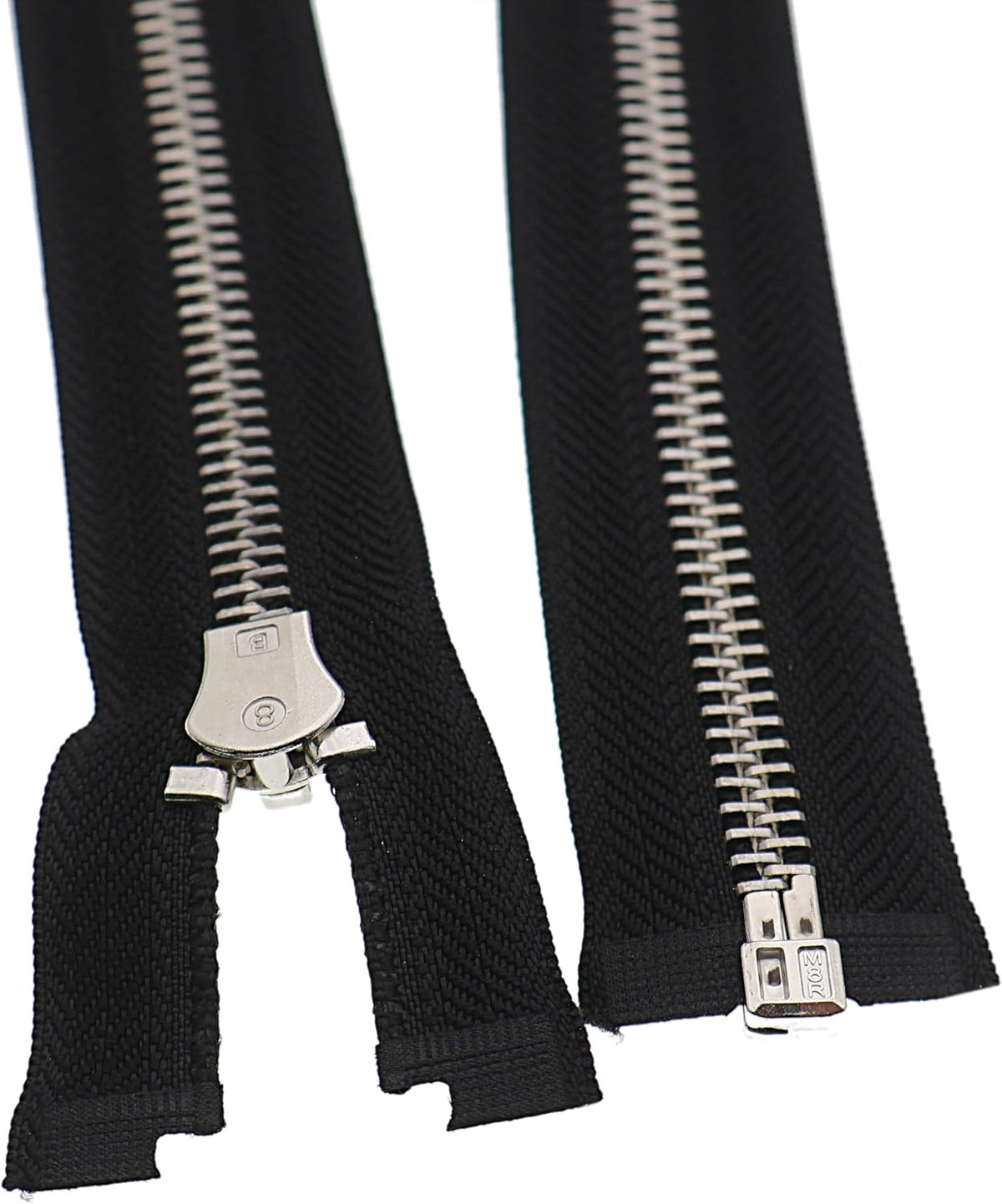 Leekayer #8 24 Inch Zippers for Jackets Sewing Coats Crafts Silver